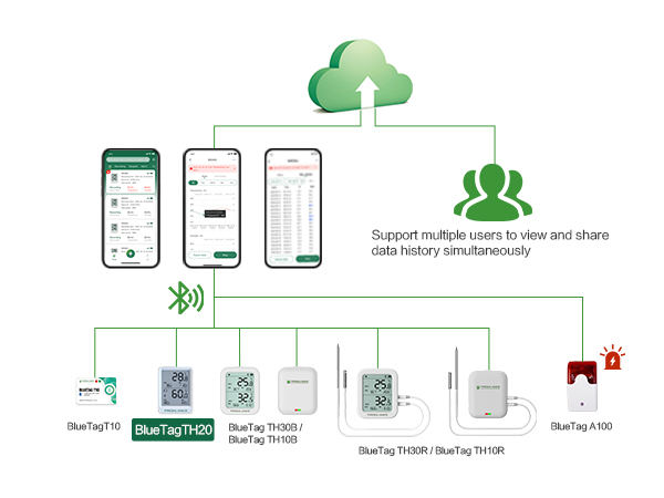 BlueTag TH20 Bluetooth Temperature and Humidity Data Logger