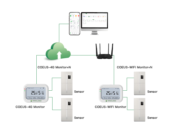 COEUS-WIFI/4G Wireless Temperature and Humidity Data Logger