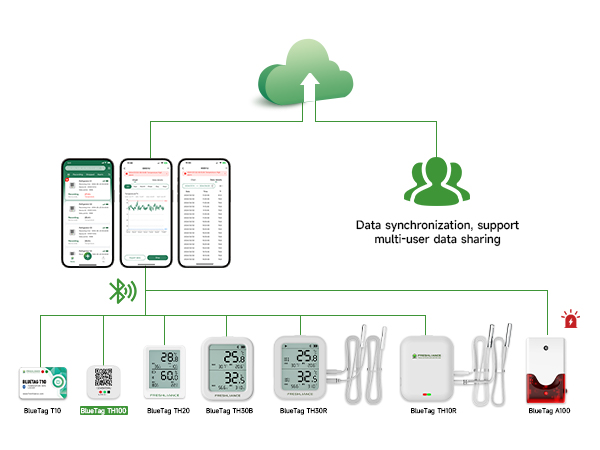 BlueTag T100/TH100 Bluetooth Temperature and Humidity Data Logger